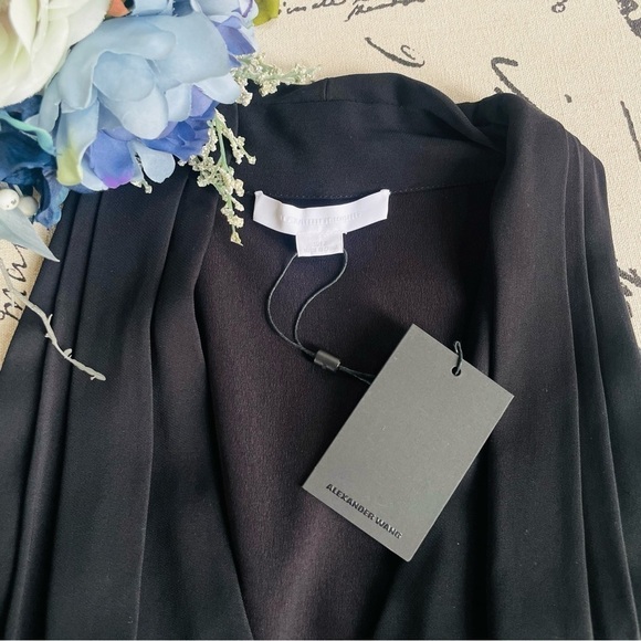 NWT Alexander Wang Belted Wrap Scarf Sleeveless Midi Cocktail Dress, Size 2 - Picture 11 of 13